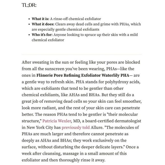 SEALED Flanerie Waterlily PHA Pore Refining Exfoliator Gentle Facial Exfoliation - Picture 5 of 9